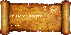 Hejja Zsuzsanna névjegykártya